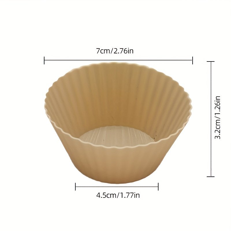 10pcs Reusable Silicone Cupcake Liners Non-Stick Baking Cups Set - Image 4