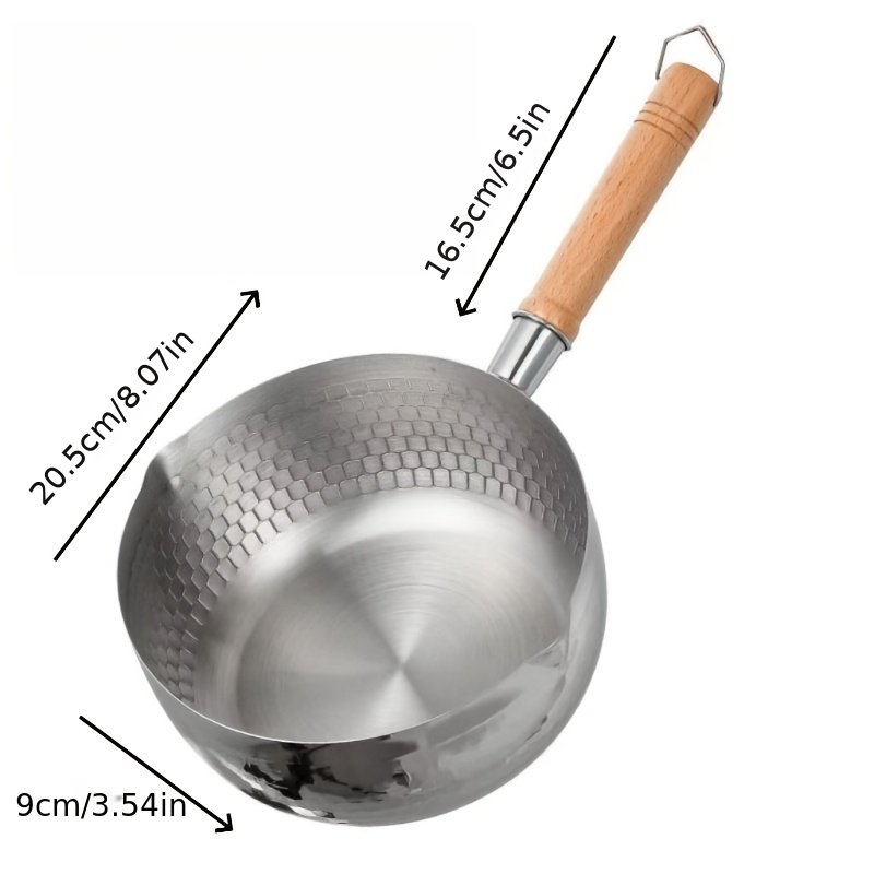 20cm Non-Stick Japanese Saucepan with Wooden Handle - Image 2
