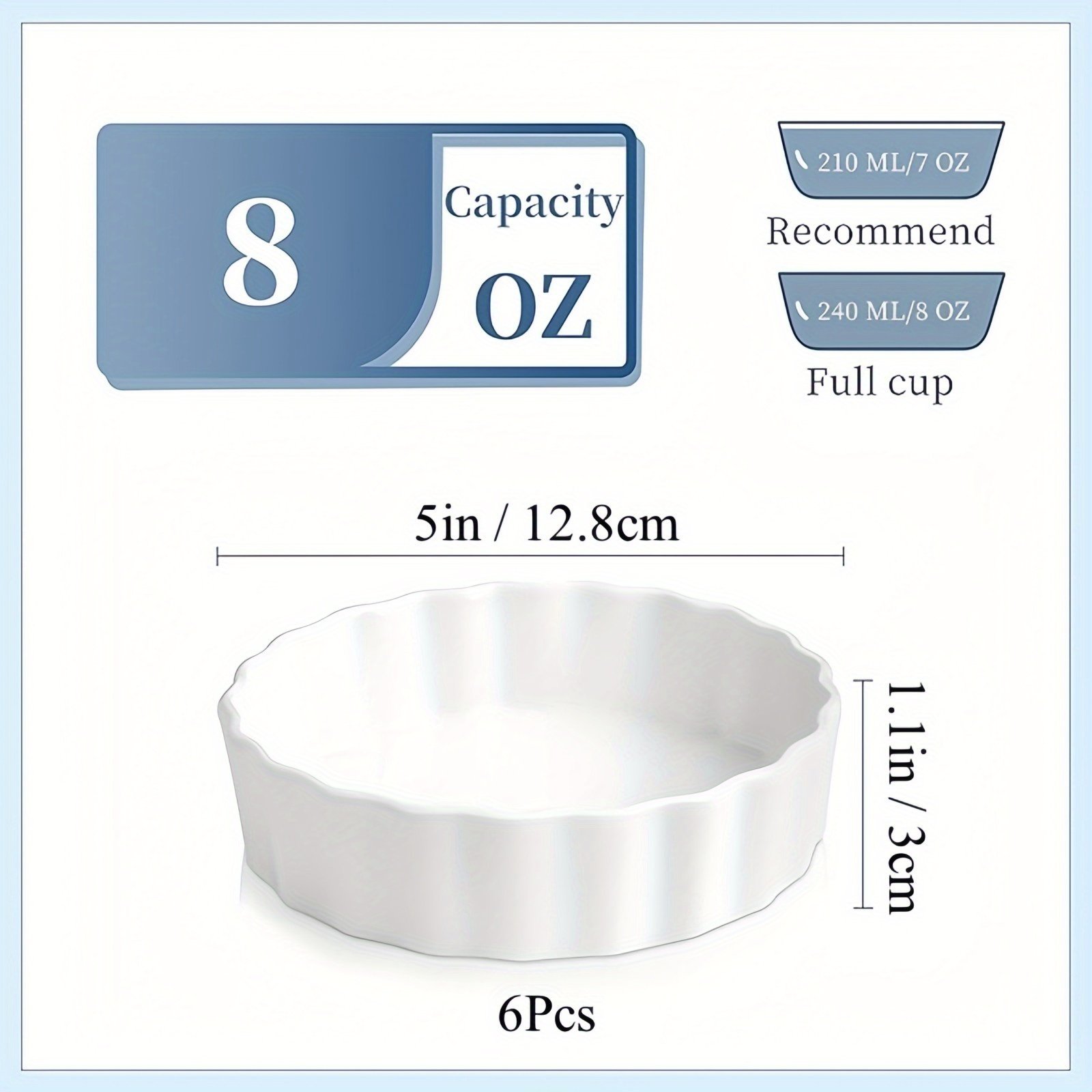 6pcs Deepen Porcelain Ramekins - Image 3